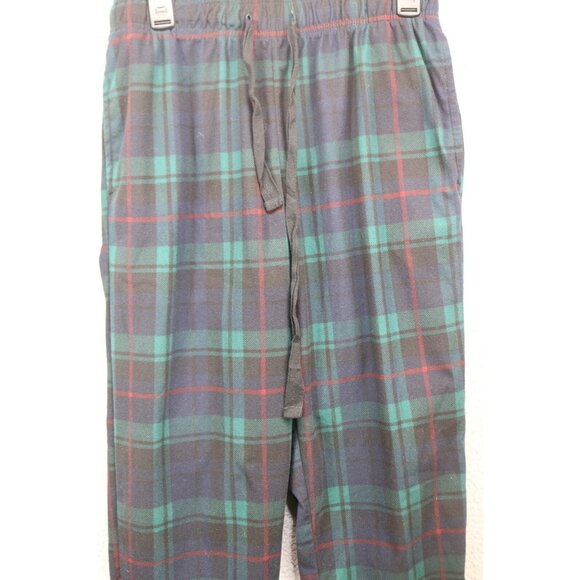 Cuddl Duds Navy/Green Plaid Pajama Set-Size Medium-Drawstring-Pockets-Classic - Picture 4 of 16